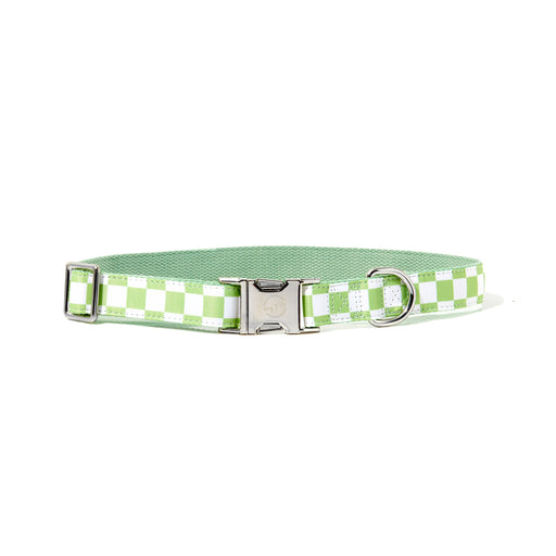 GREEN CHECKERED DOG COLLAR