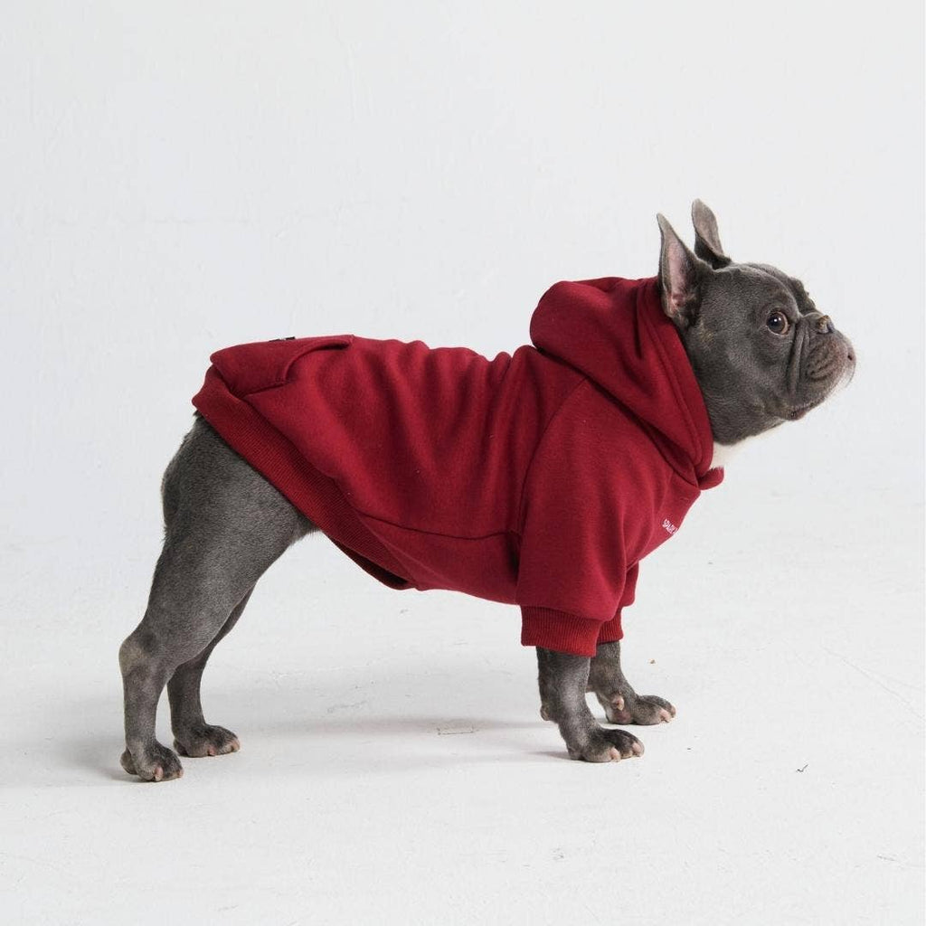 Burgundy Red Dog Hoodie