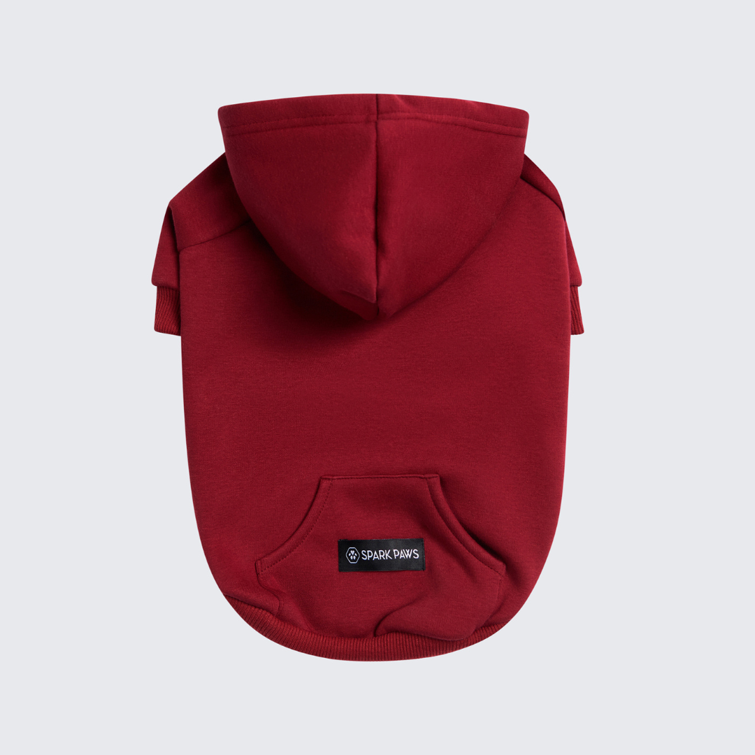 Burgundy Red Dog Hoodie