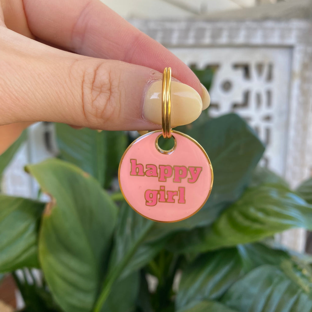 HAPPY GIRL DOG TAG