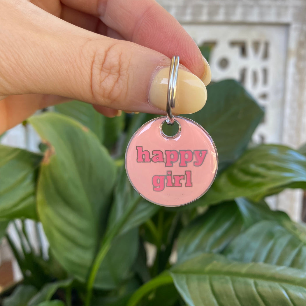 HAPPY GIRL DOG TAG