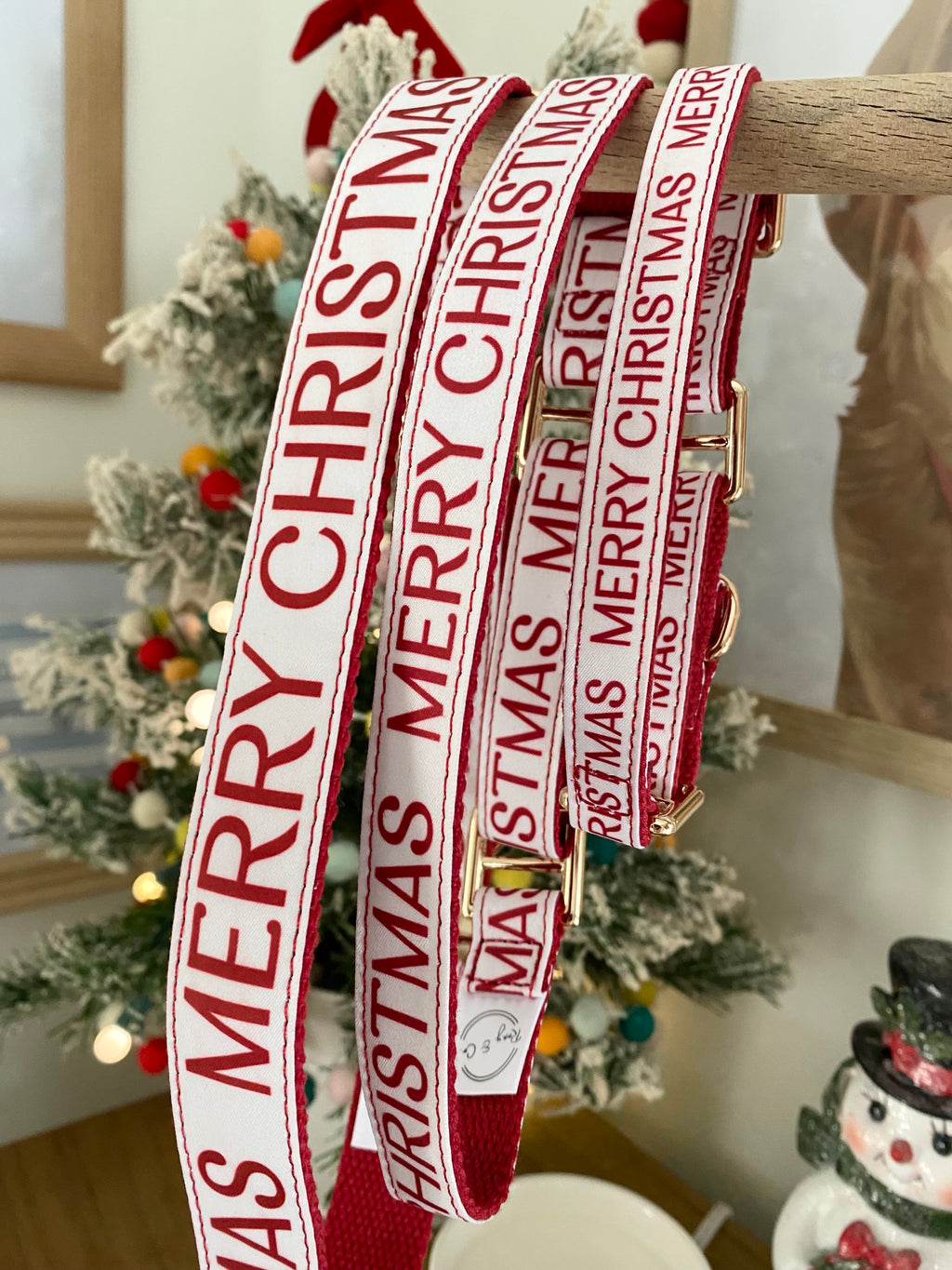 MERRY CHRISTMAS MARTINGALE DOG COLLAR