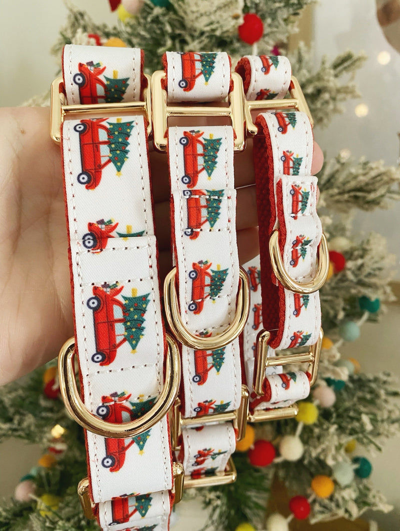 CHRISTMAS CAR MARTINGALE DOG COLLAR