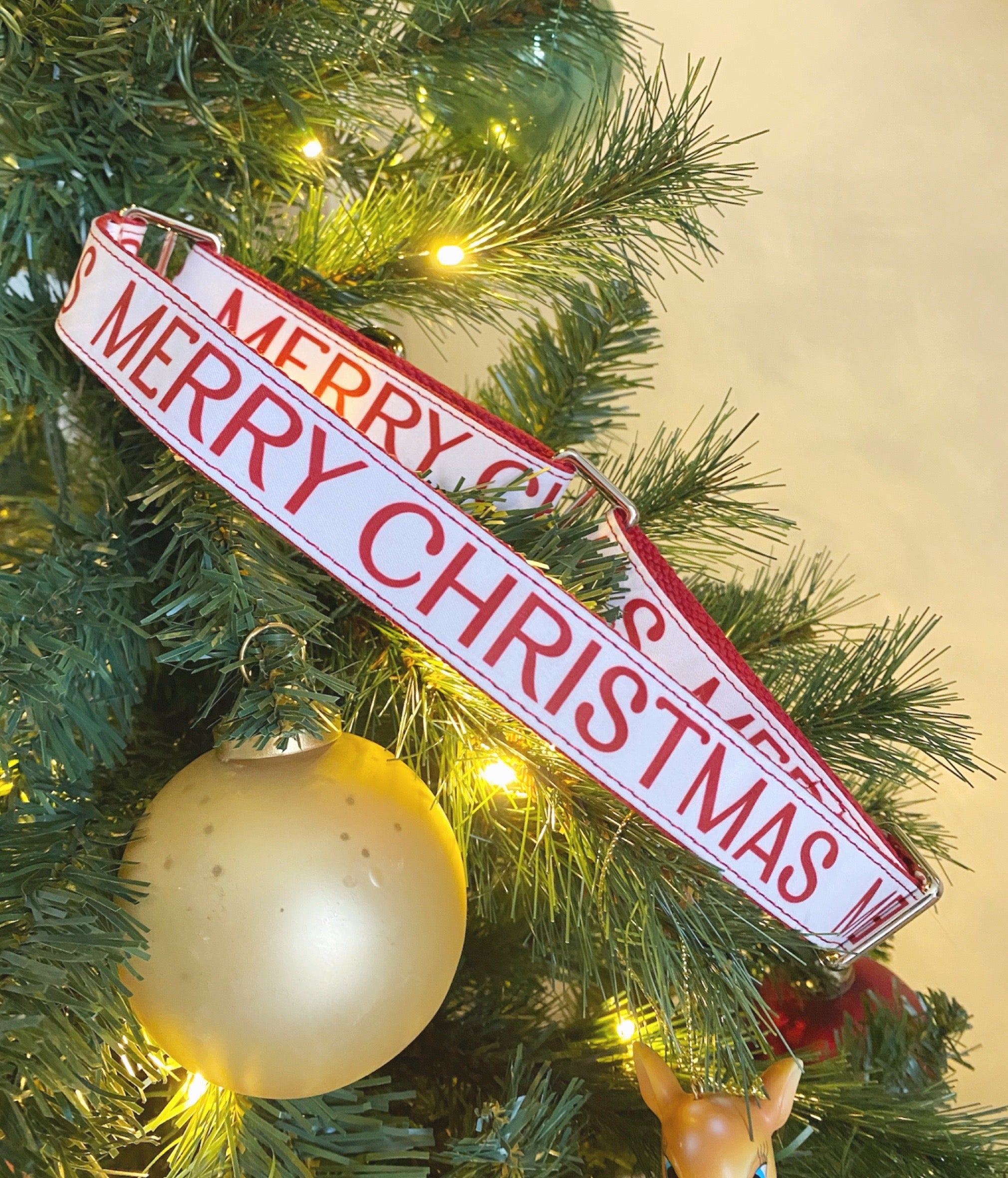 MERRY CHRISTMAS MARTINGALE DOG COLLAR