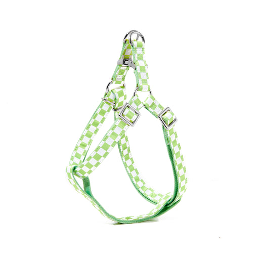 GREEN CHECKERED DOG HARNESS