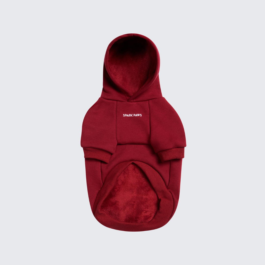 Burgundy Red Dog Hoodie