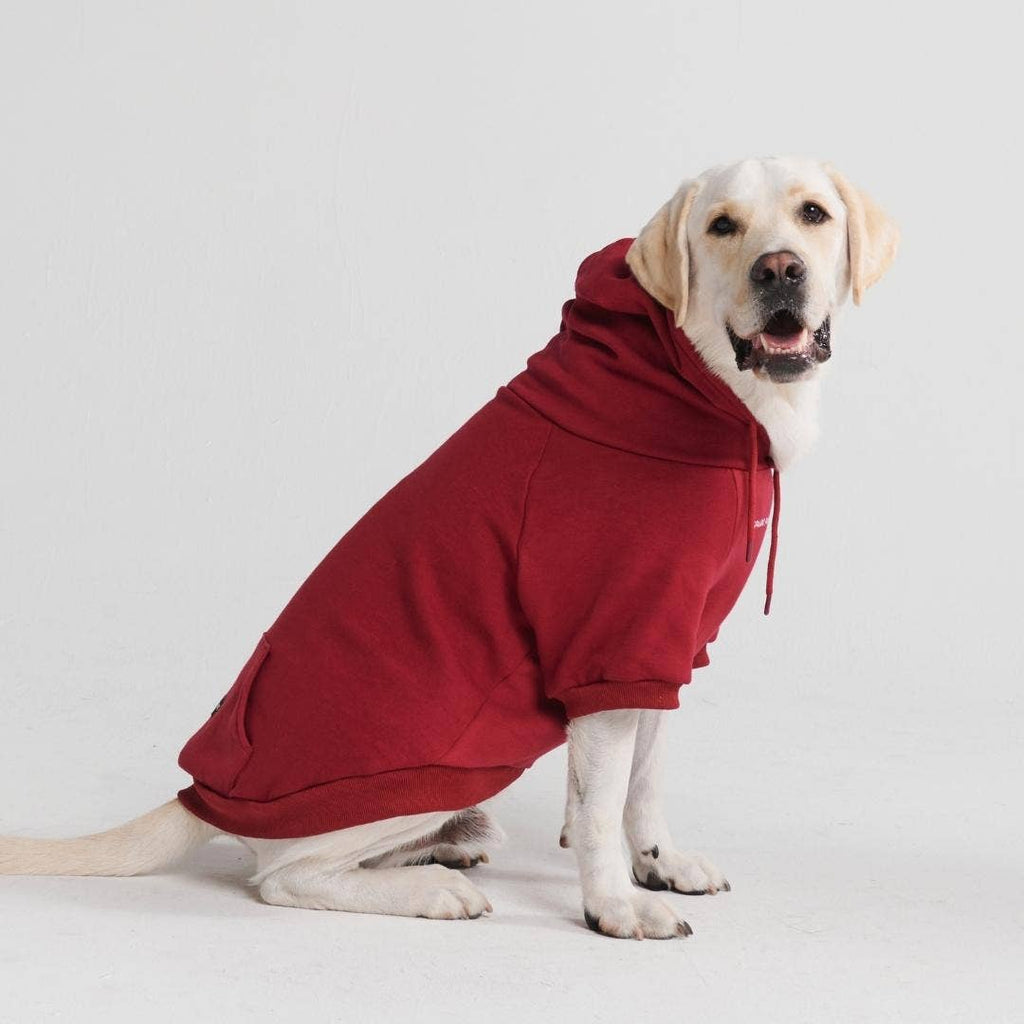 Burgundy Red Dog Hoodie