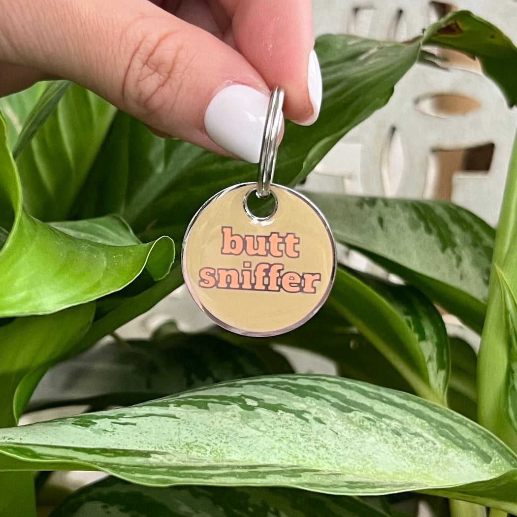 BUTT SNIFFER ENGRAVED DOG TAG