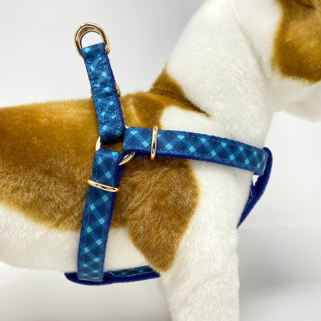 NORMAN PLAID DOG HARNESS