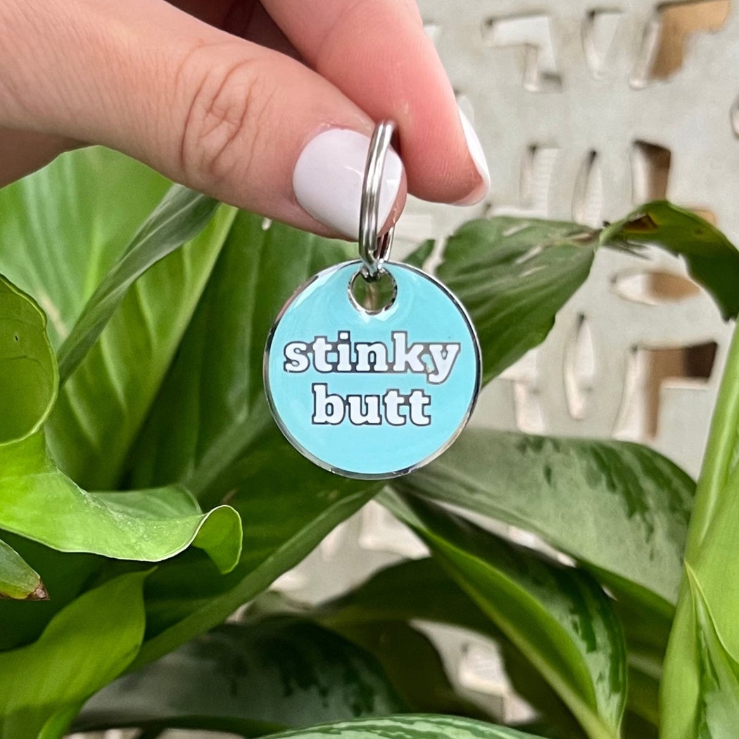 STINKY BUTT ENGRAVED DOG TAG