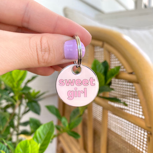 SWEET GIRL ENGRAVED DOG TAG